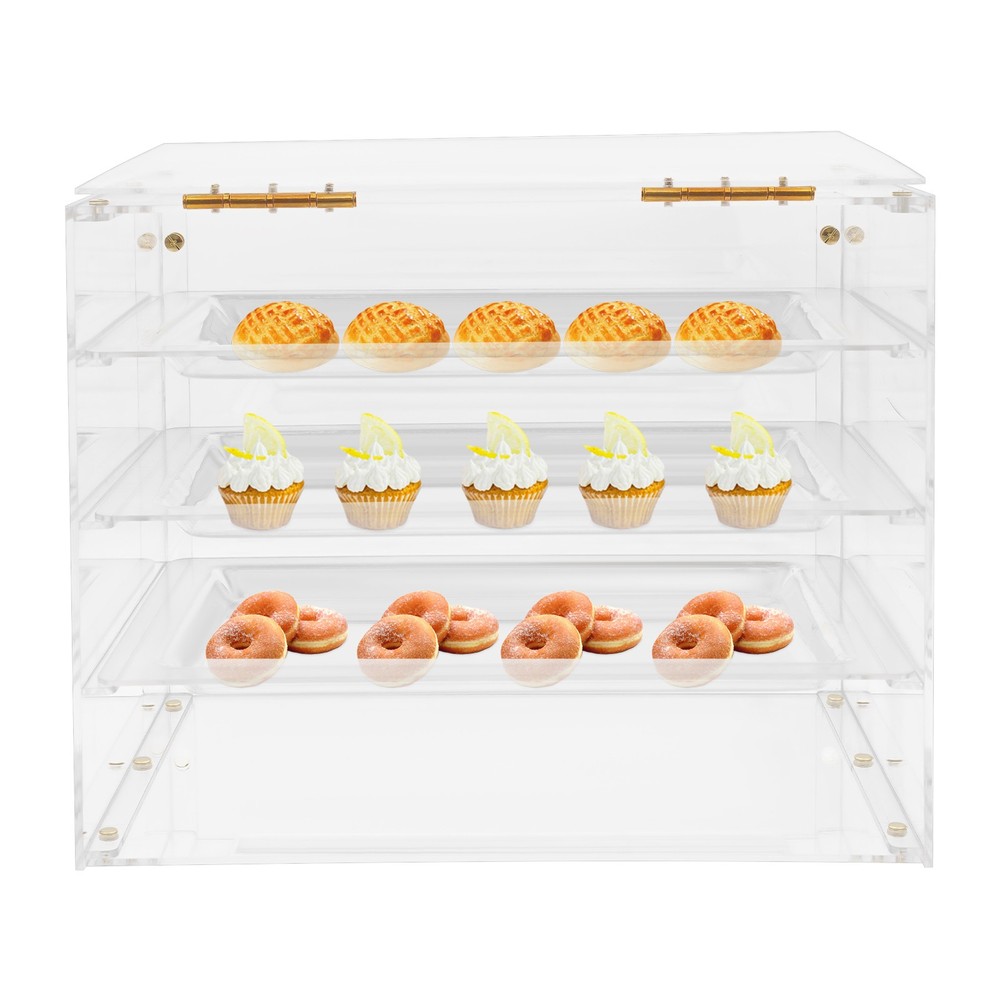 3 Trays Acrylic Display Case Bakery Pastry Display Case Cookie Display Cabinet