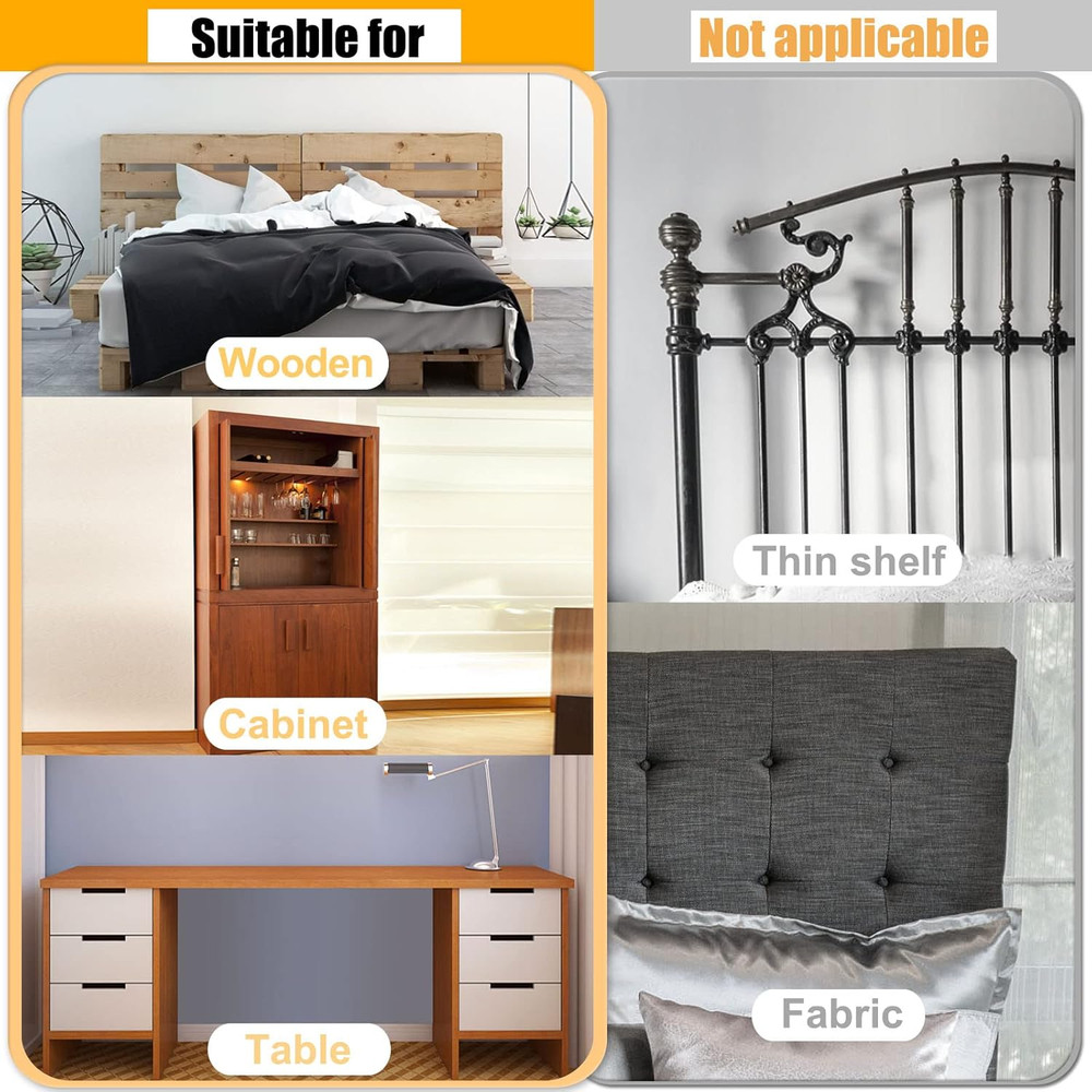 4 Pack Headboard Stoppers, Adjustable Bed Noise Stopper for Wall, Bed Frame Post