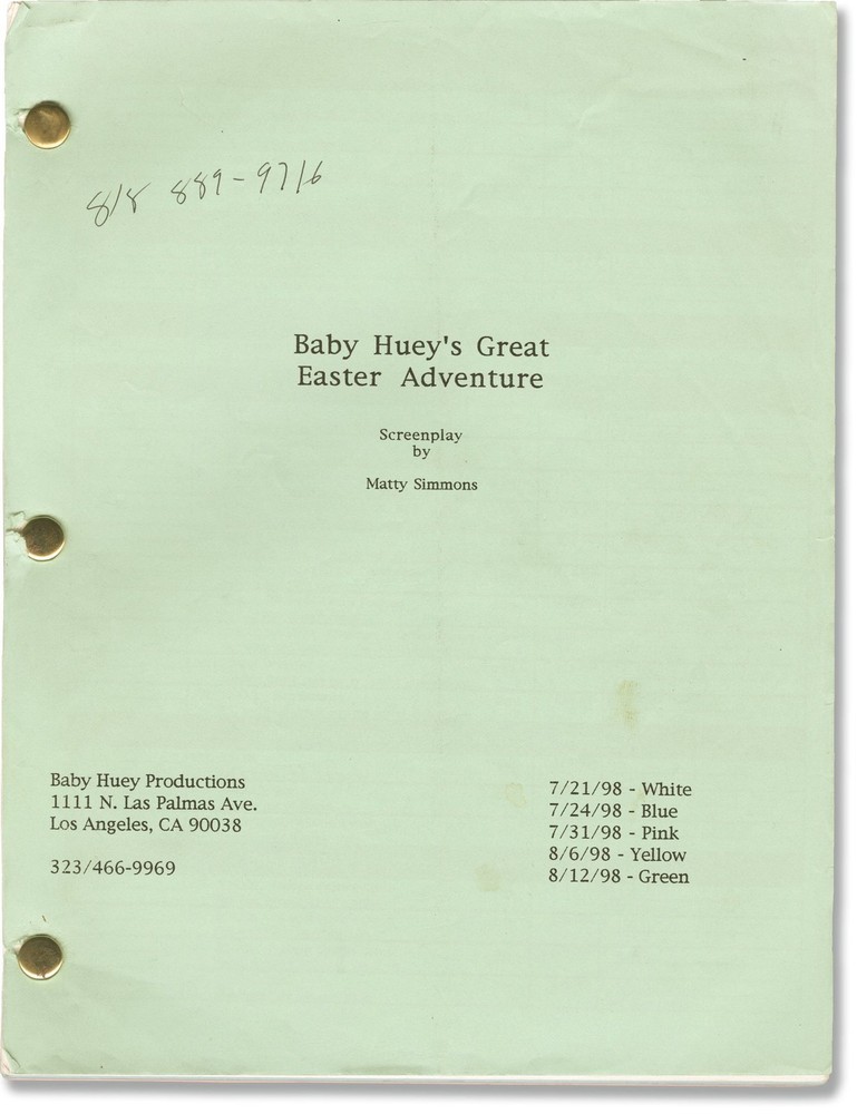 Stephen Furst BABY HUEY'S GREAT EASTER ADVENTURE Original screenplay #150569