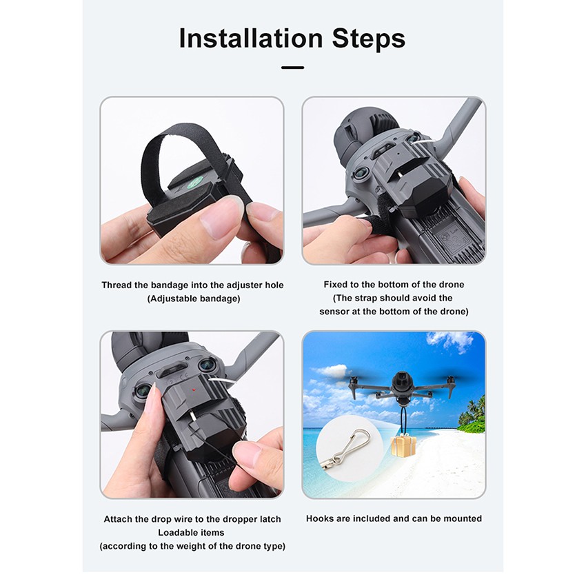 Drone Air Drop System Thrower Remote Control Delivery Set for DJI Mavic 4 Pro