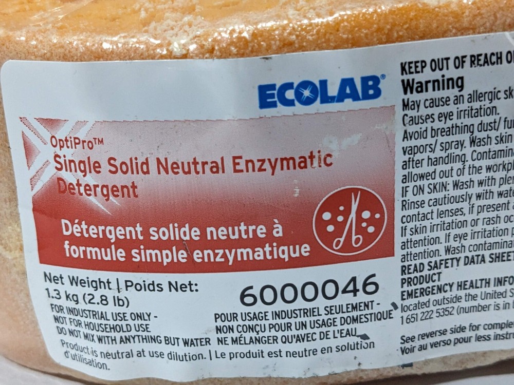 🔥2 NEW🔥 ECOLAB Single Solid Neutral Enzymatic Detergent blocks 2.8 lb each