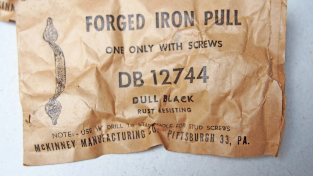 McKinney Black Forged Iron Hinges and Pulls