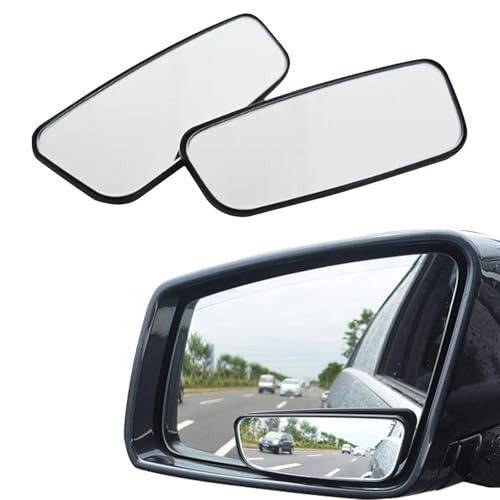 2 PCS Blind Spot Mirror, Rectangular Framed Curved Wide-angle Rearview Mirror,