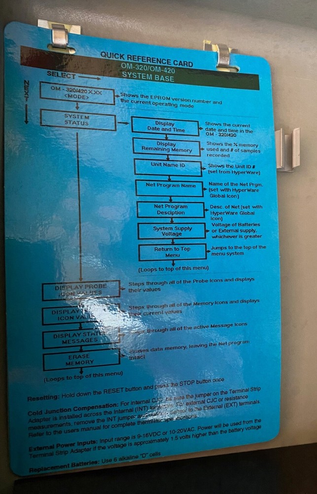 Omega Engineering Portable Data Logger System Model OM-320__PLEASE READ!!!