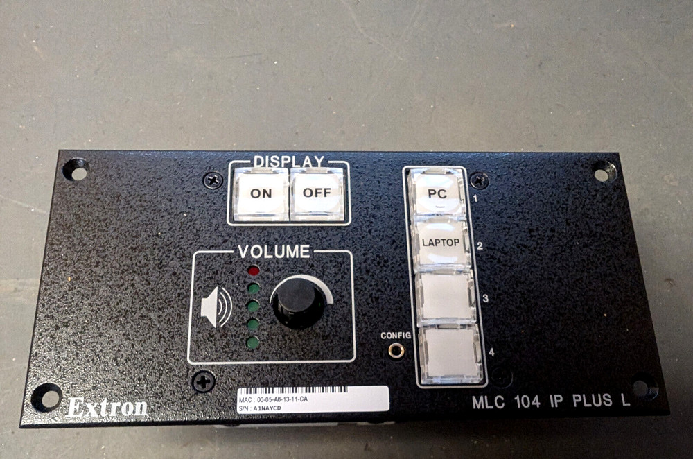 Extron MLC 104 IP Plus L, 60-818-32, Black, MediaLink Controller, Control Panel