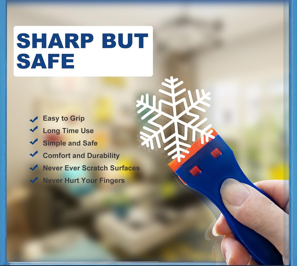 Plastic Razor Blade Scraper Tool, 6 Pcs with 60 Plastic...