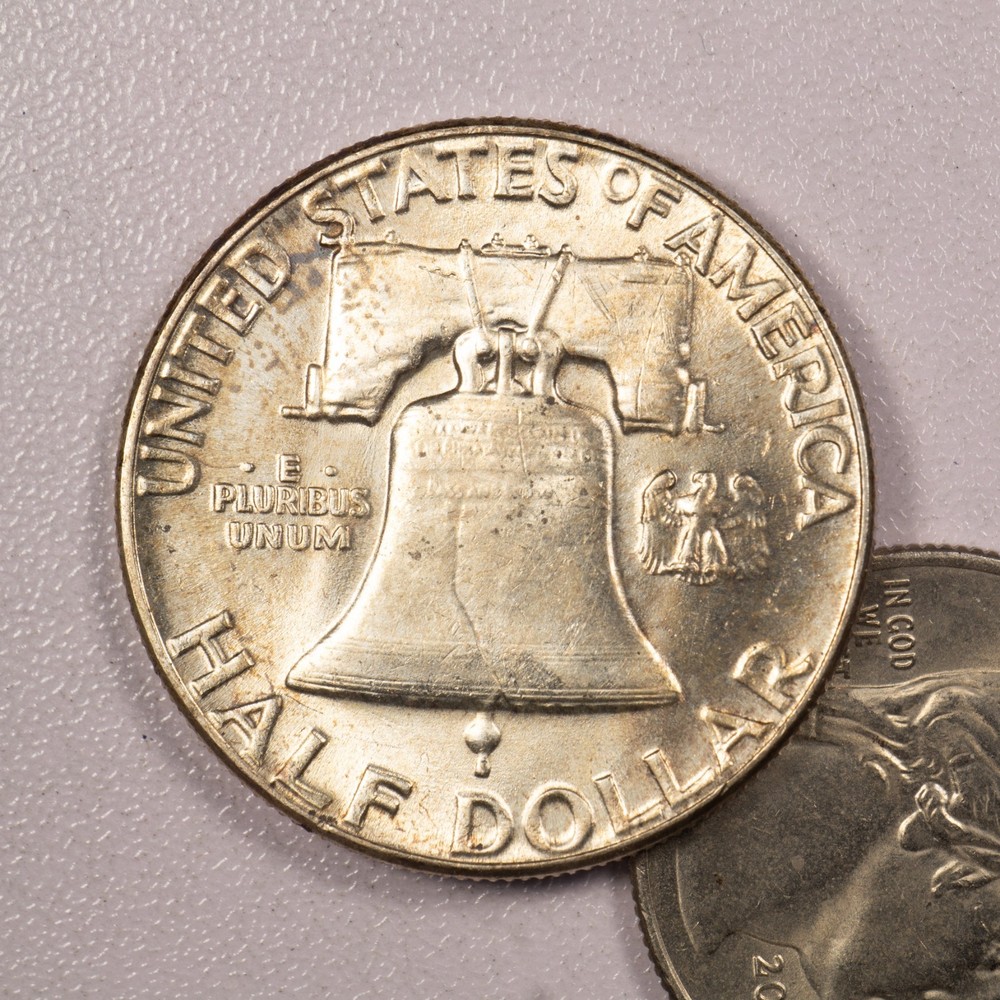 1954 Franklin Half Dollar - Toned - AU!