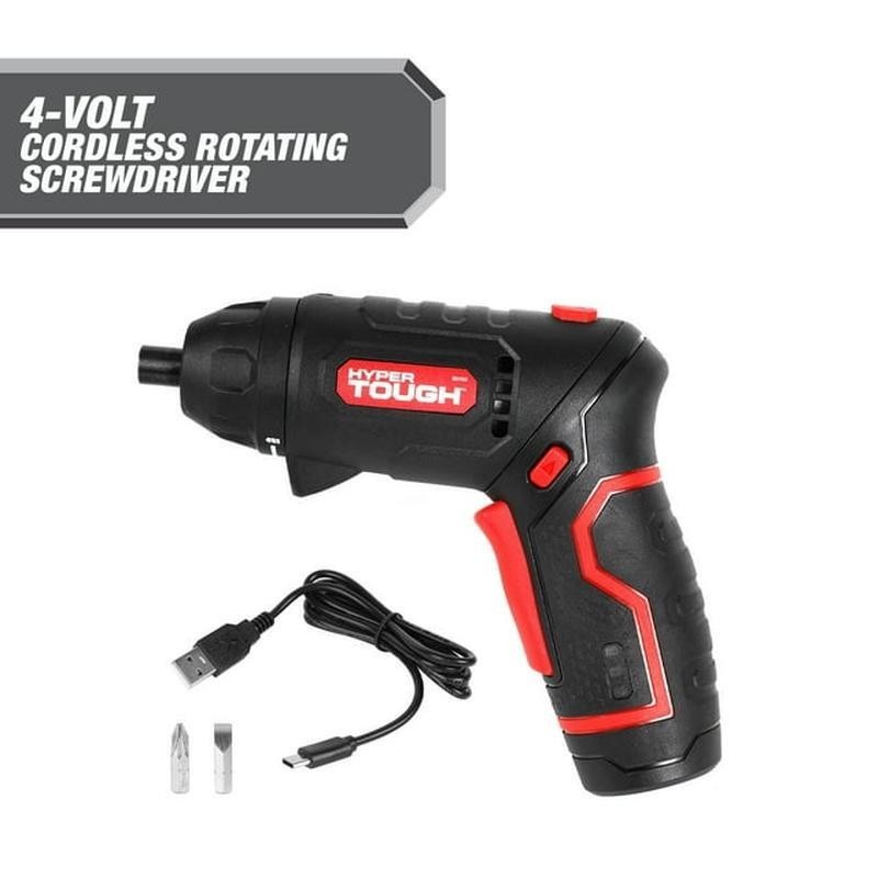 4V Cordless Rotating Screwdriver Compact Lightweight Adjustable Handle LED Light