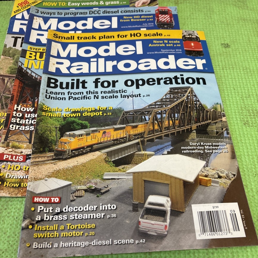 Model Railroader Magazine Lot Year 2016