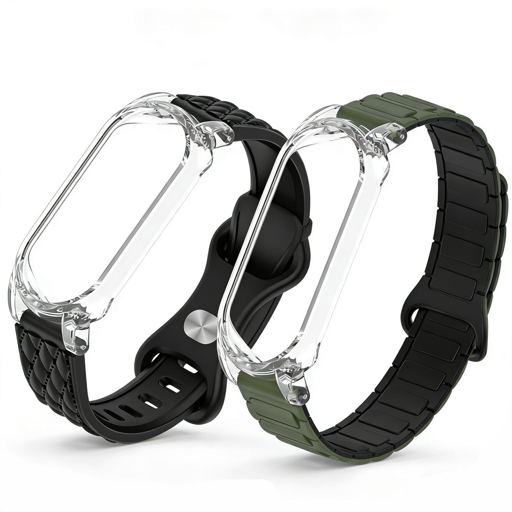 Magnetic Silicone Wristband with PC Case, Adjustable Replacement Strap, 2 Sty...