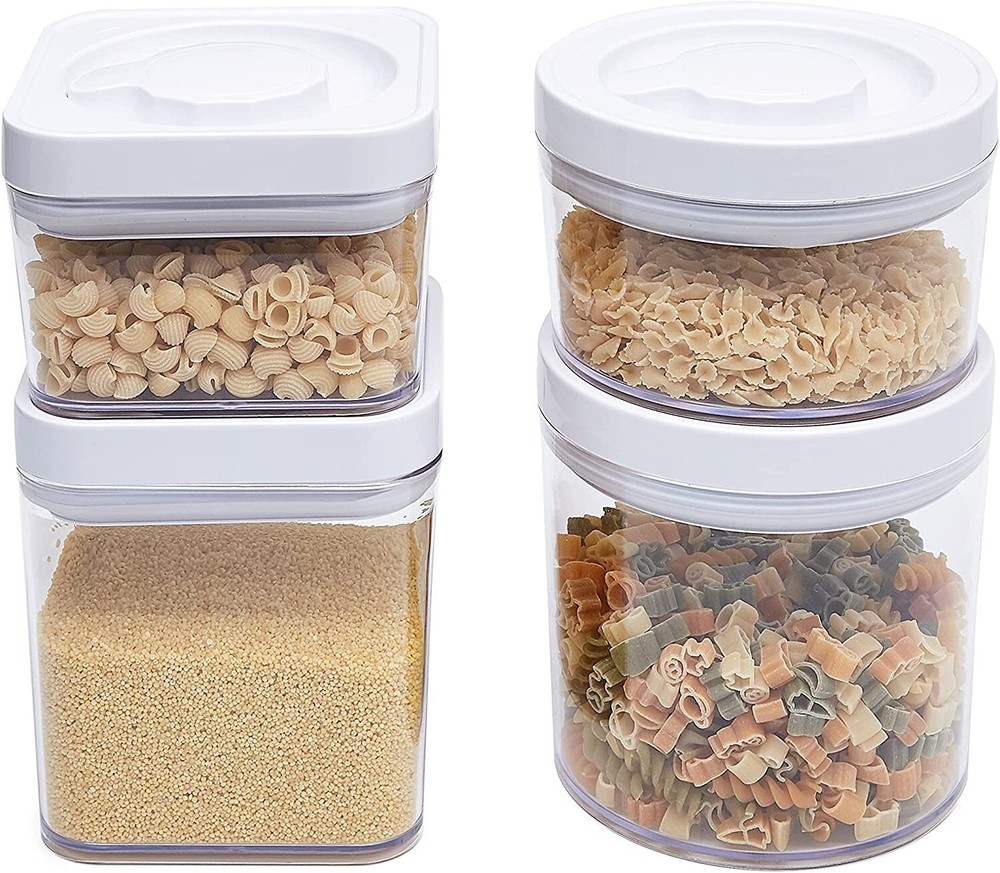 Amazon Basics 8-Piece Multi-Pack Round & Square Airtight Food Storage Containers