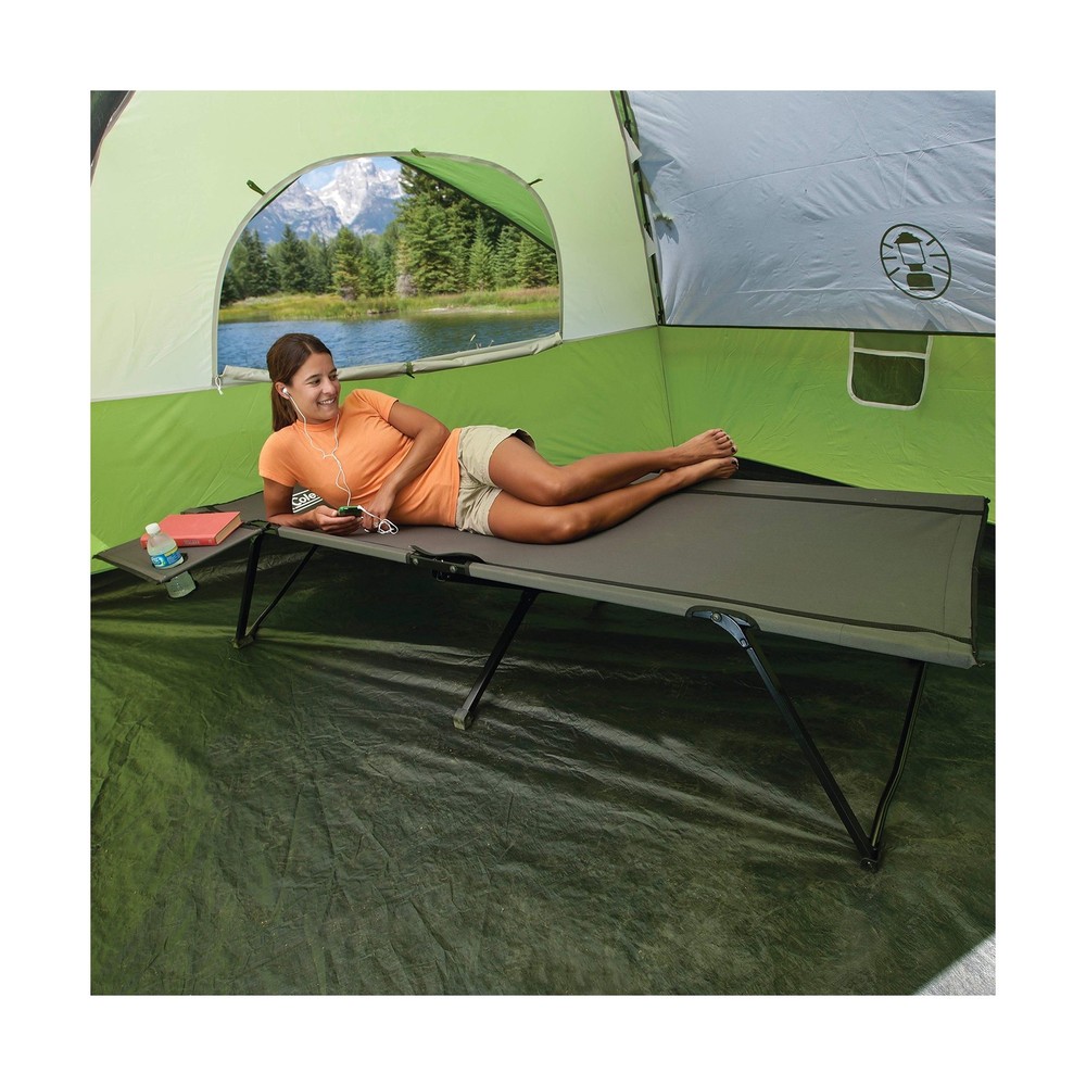 Coleman Pack-Away Big ‘n Tall Camping Cot with Removable Side Table, Extra