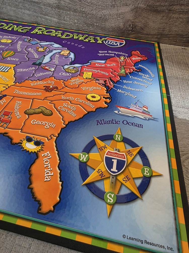 Learning Resources Reading Roadway Comprehension Game US Map Home School b205