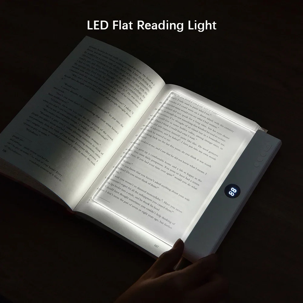 LED Book Light Rechargeable Reading Lamp 3 Color Dimmable Night Light Timer