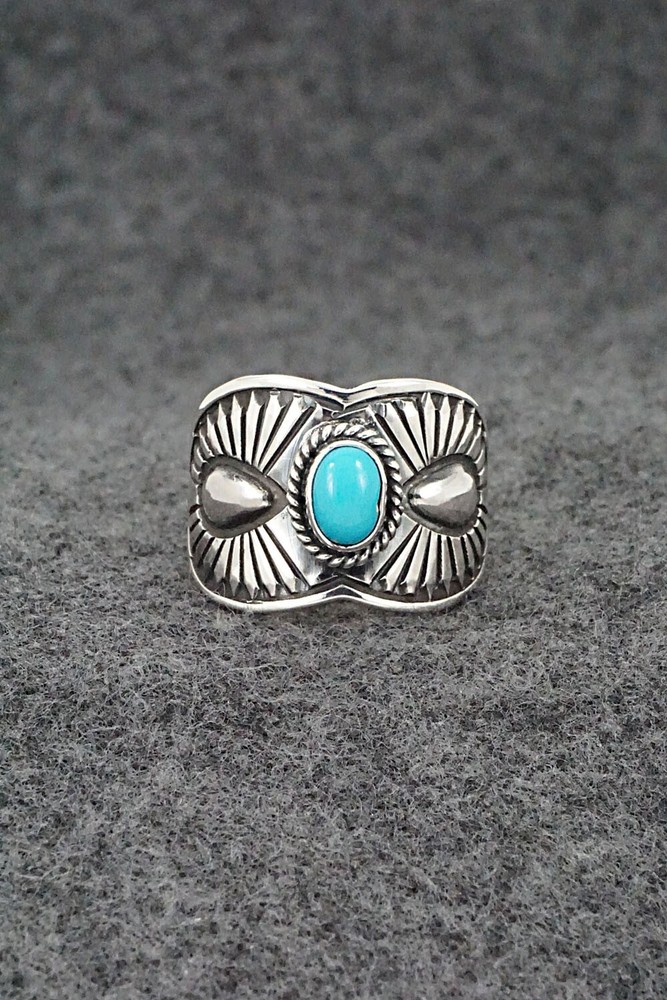 Turquoise & Sterling Silver Ring - Derrick Gordon - Size 9.5