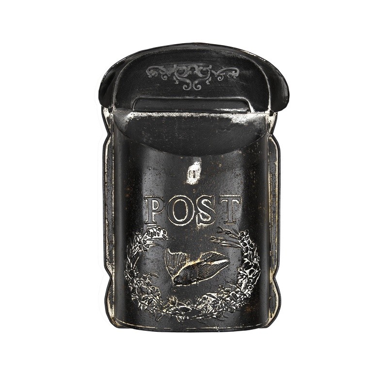 Vintage Bird Motif Hanging Mailbox Wall Decor Secure Tin Storage Rustic Style US