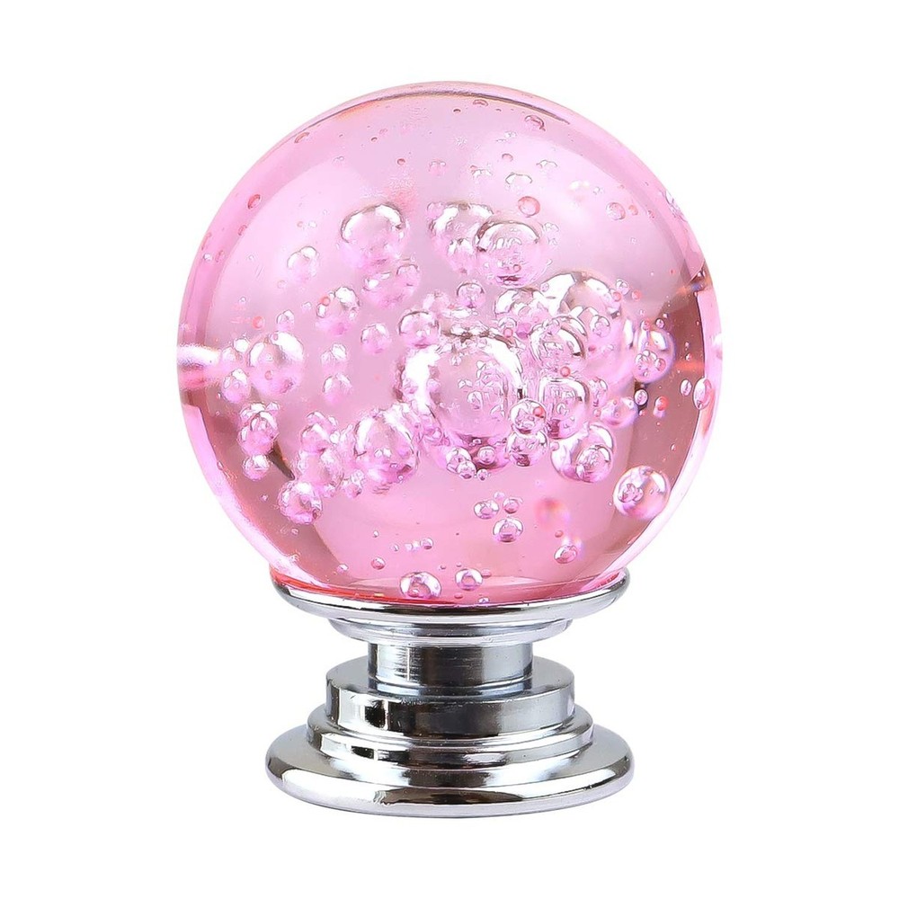 12 PCS Crystal Cabinet Knobs Round Glass Bubbles Knobs Smooth Drawer Pulls Ha...