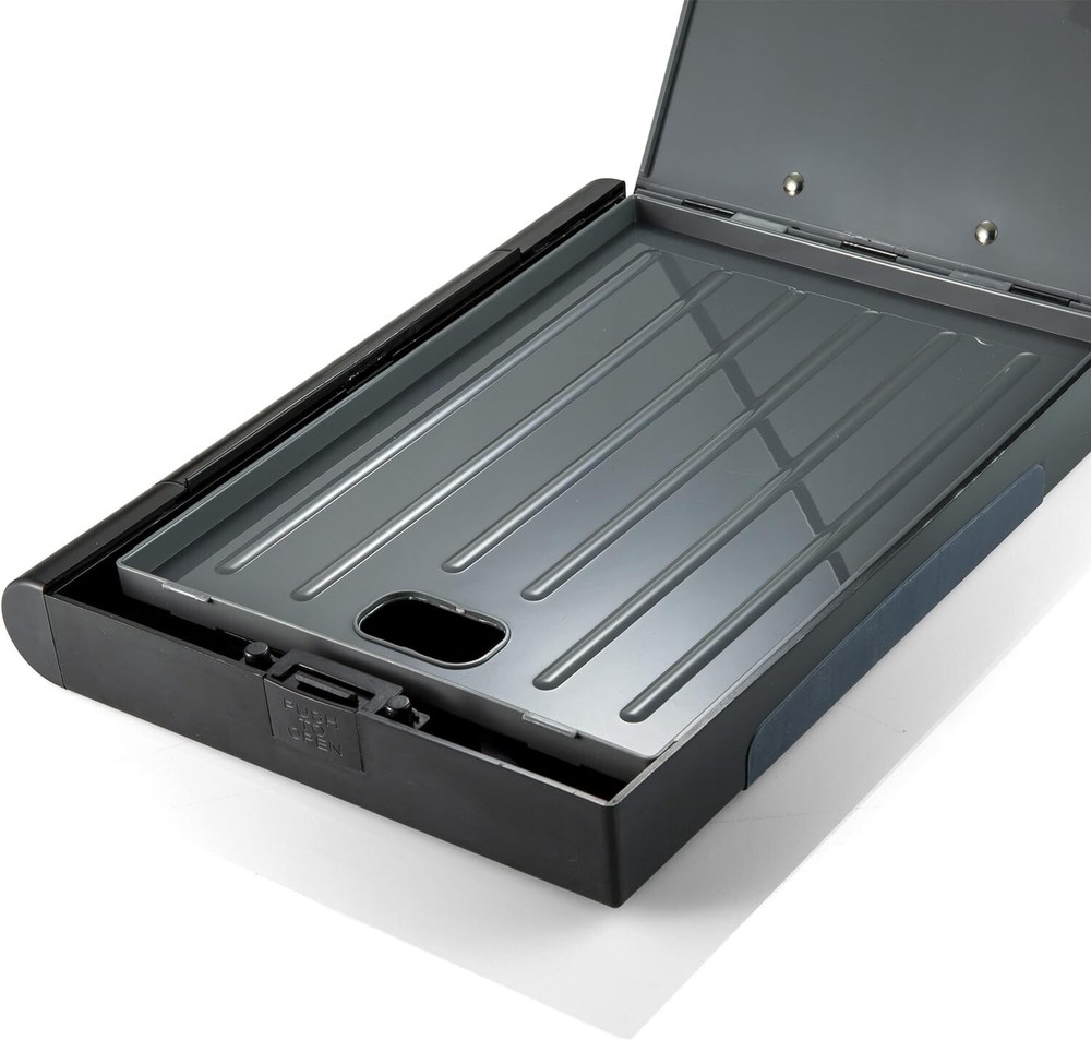 Recycled Double Storage Clipboard/Forms Holder, Plastic, Gray/Black 83357