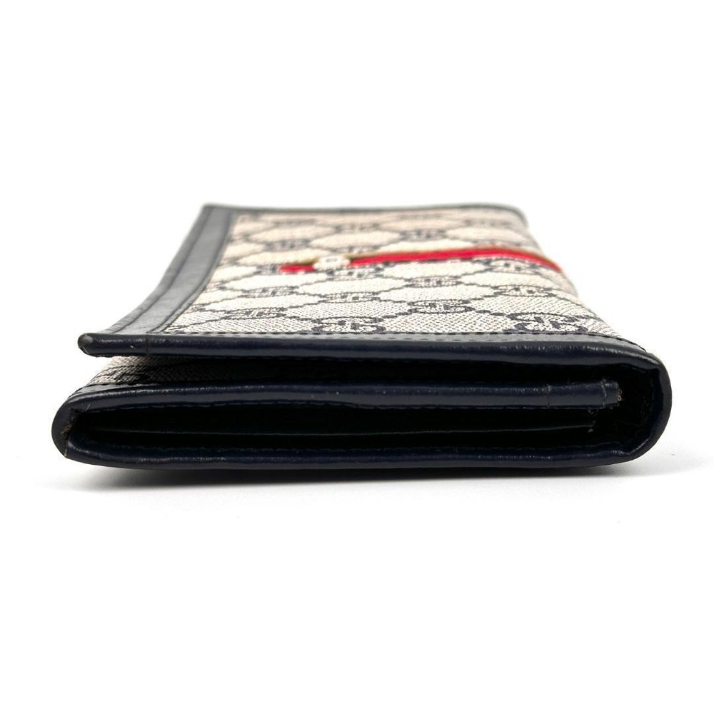 Gucci GG Pattern Sherry Line Long Wallet Navy