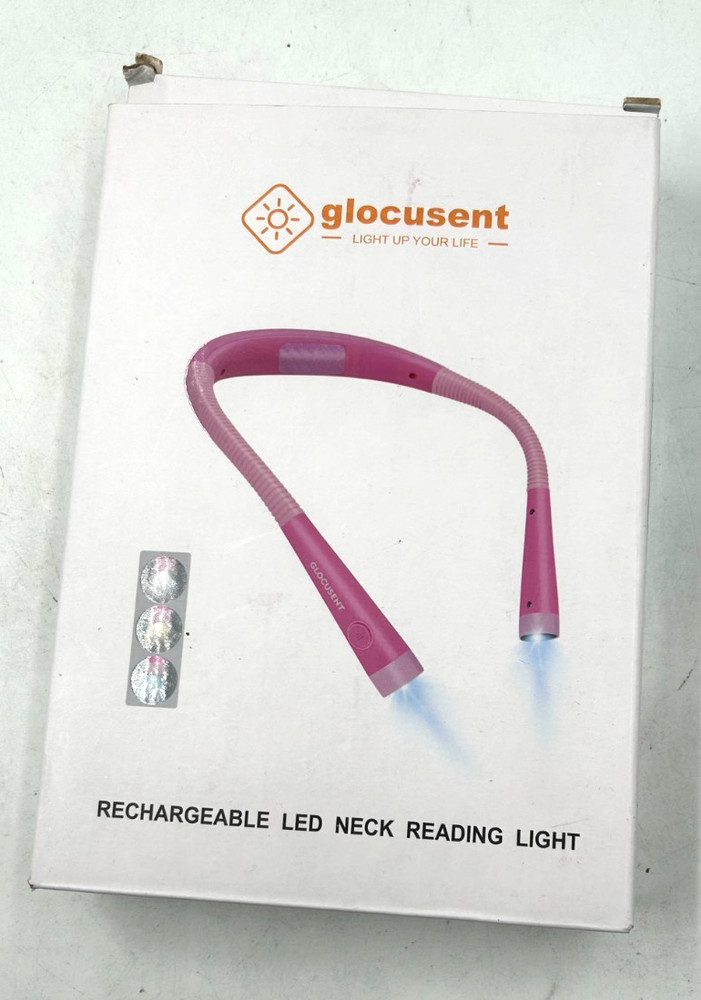 Glocusent Book Light, 3-Color & 6-Brightness Bendable Neck Light,