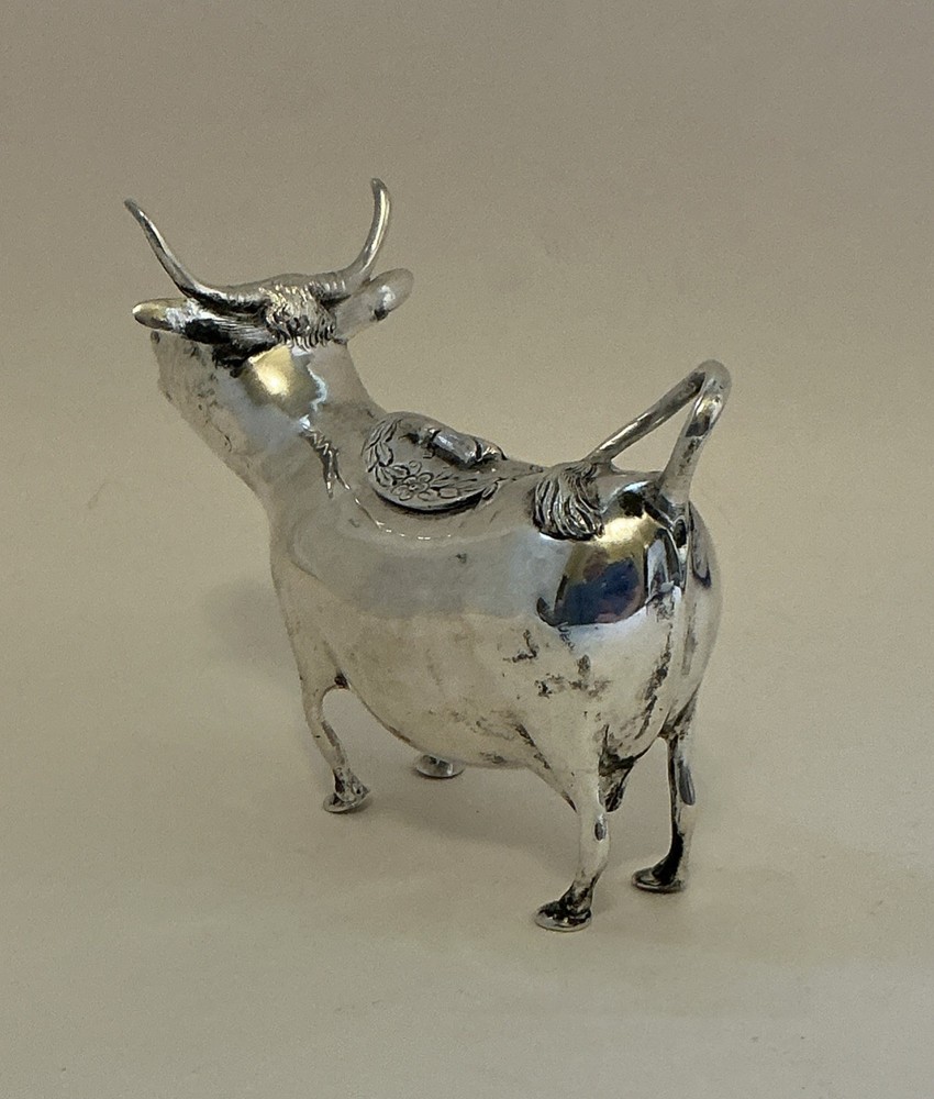 Antique 800 Silver Cow Creamer