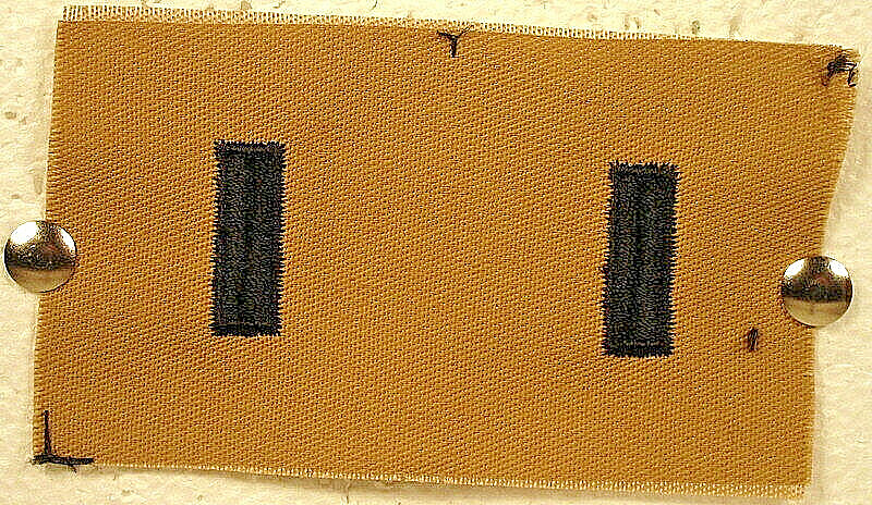 US Air Force Army First Lieutenant Khaki Desert Fatigue Rank Insignia Patch Pair