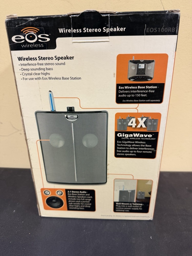 EOS 100RB ADDITIONAL BLACK WIRELESS REMOTE SPEAKER FOR USE WITH EOS BASE SYSTEM