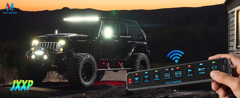 8 Gang Wireless LED Switch Panel Toggle Flash Remote Control for Boat & Vehicles