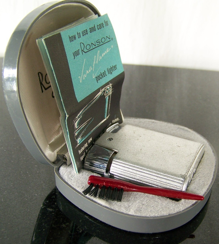 VINTAGE RONSON TORNADO LIGHTER ORIGINAL CASE -GERMANY