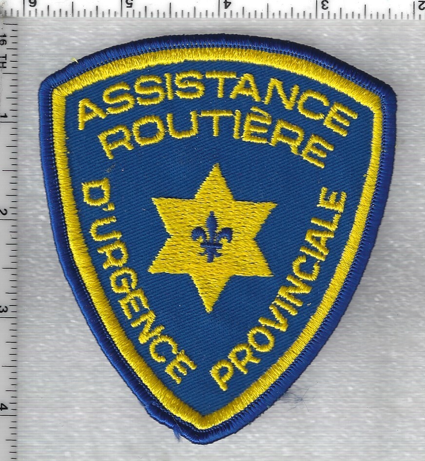 Assistance Routiere D'Urgence Provinciale  (Quebec, Canada)  Shoulder Patch
