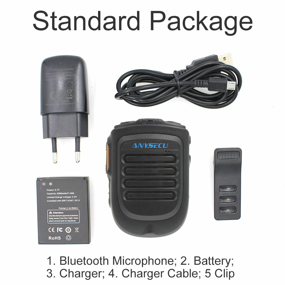 Anysecu B01 Wireless Bluetooth PPT Zello Microphone for Network Android Radio