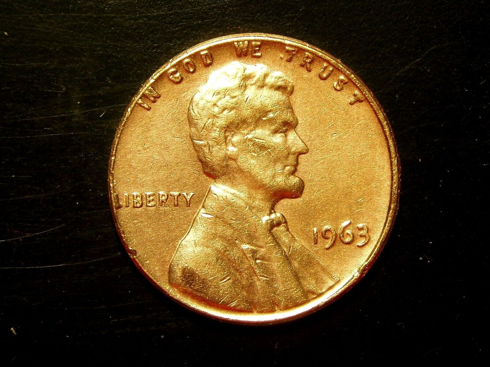 1963 ONE CLEANED LINCOLN MEMORIAL CENT #38