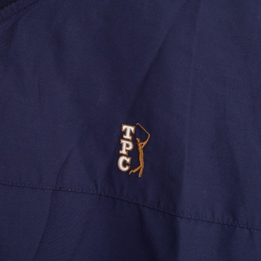 FootJoy Windbreaker Pullover Mens Large Navy Blue V-Neck TPC Golf Jacket