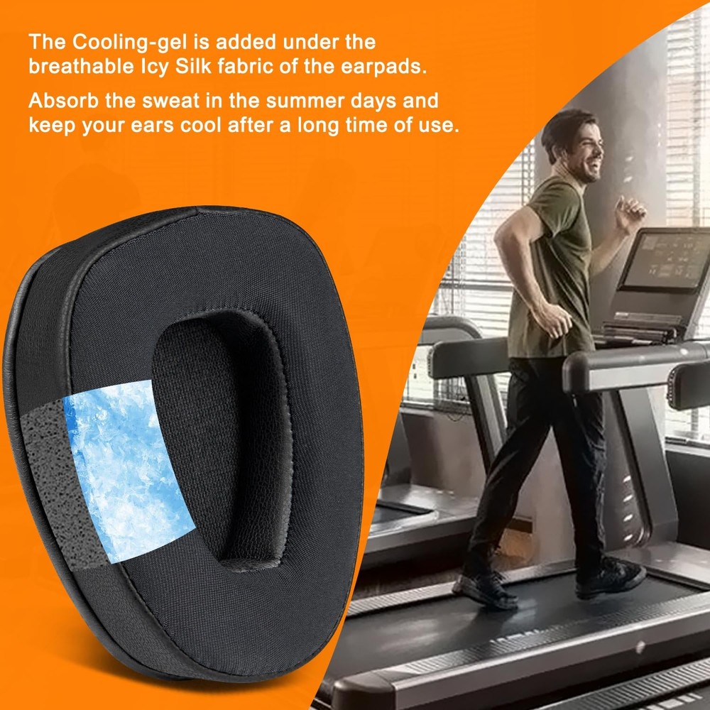 SOULWIT Cooling-Gel Earpads Replacement for BlueParrott Black
