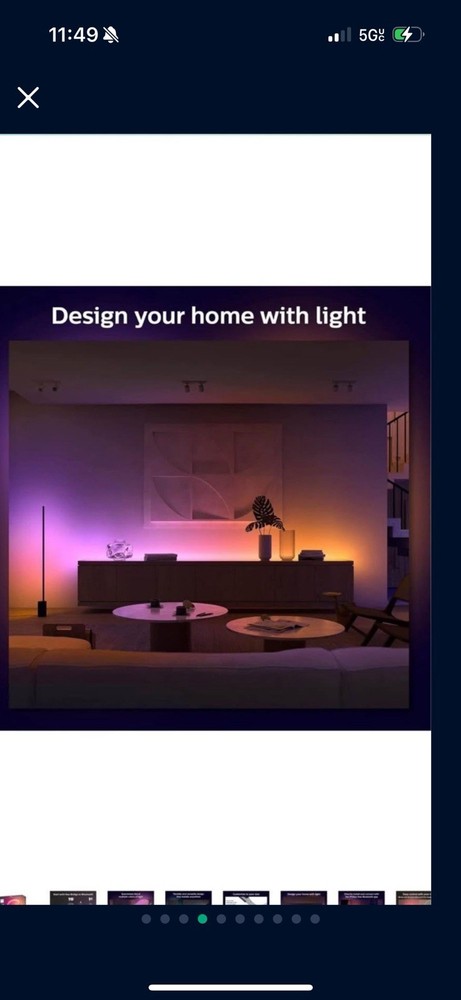 Philips Hue Bluetooth Gradient Ambiance Smart Lightstrip 2m/6ft Base Kit with...