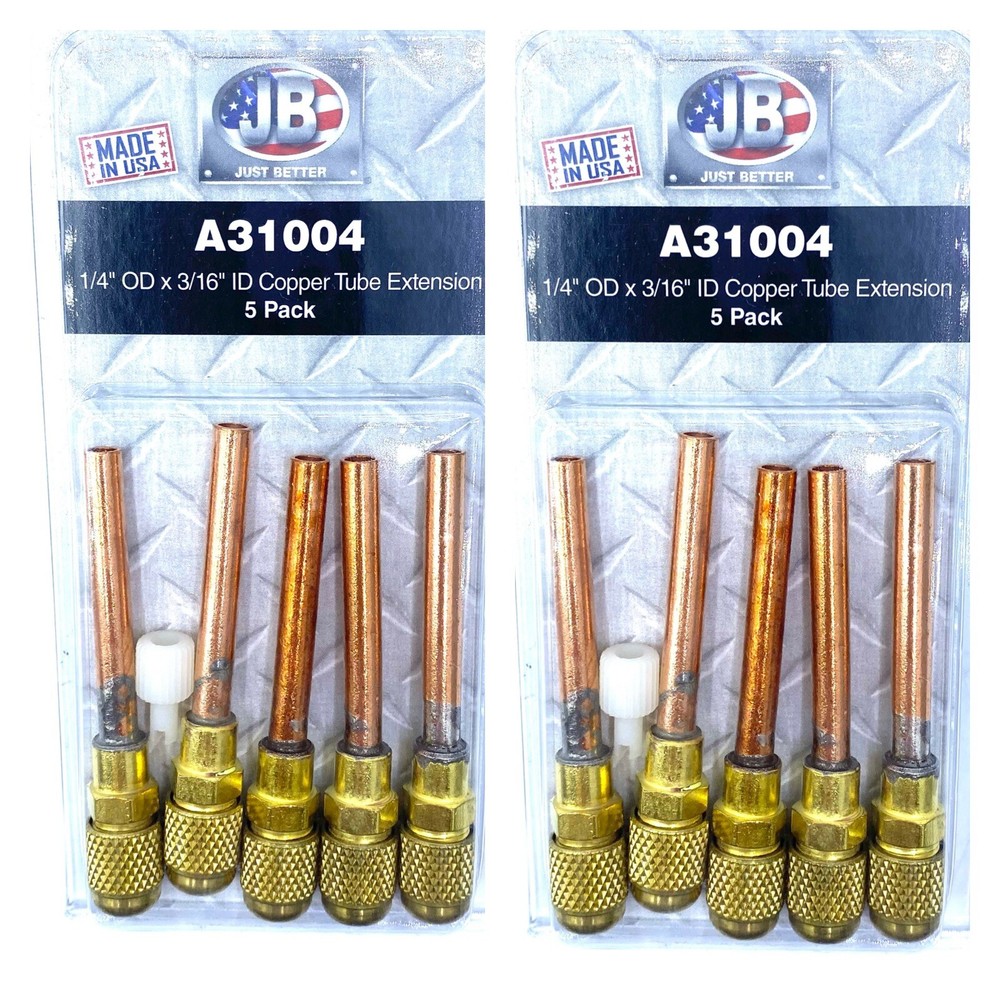 2 - 5-PACKS JB Industries A31004 1/4"OD x 3/16"ID Copper Tube Extension New