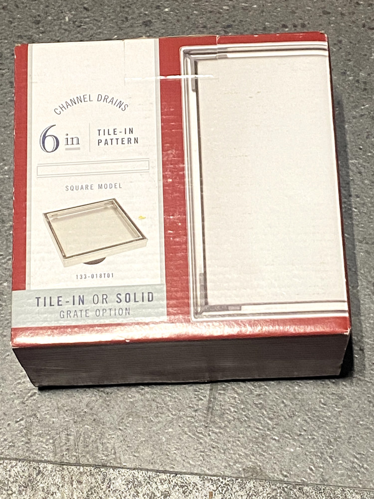B&K Tile insert 2-in Brushed Nickel 6" Square Stainless Steel Tile Insert Drain