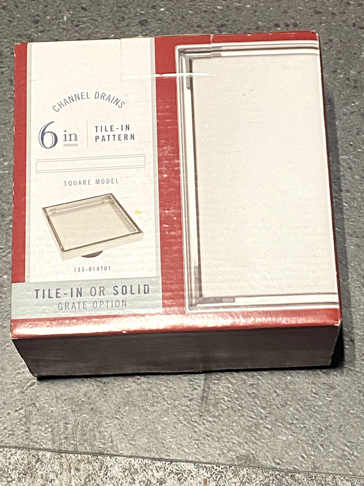 B&K Tile insert 2-in Brushed Nickel 6" Square Stainless Steel Tile Insert Drain
