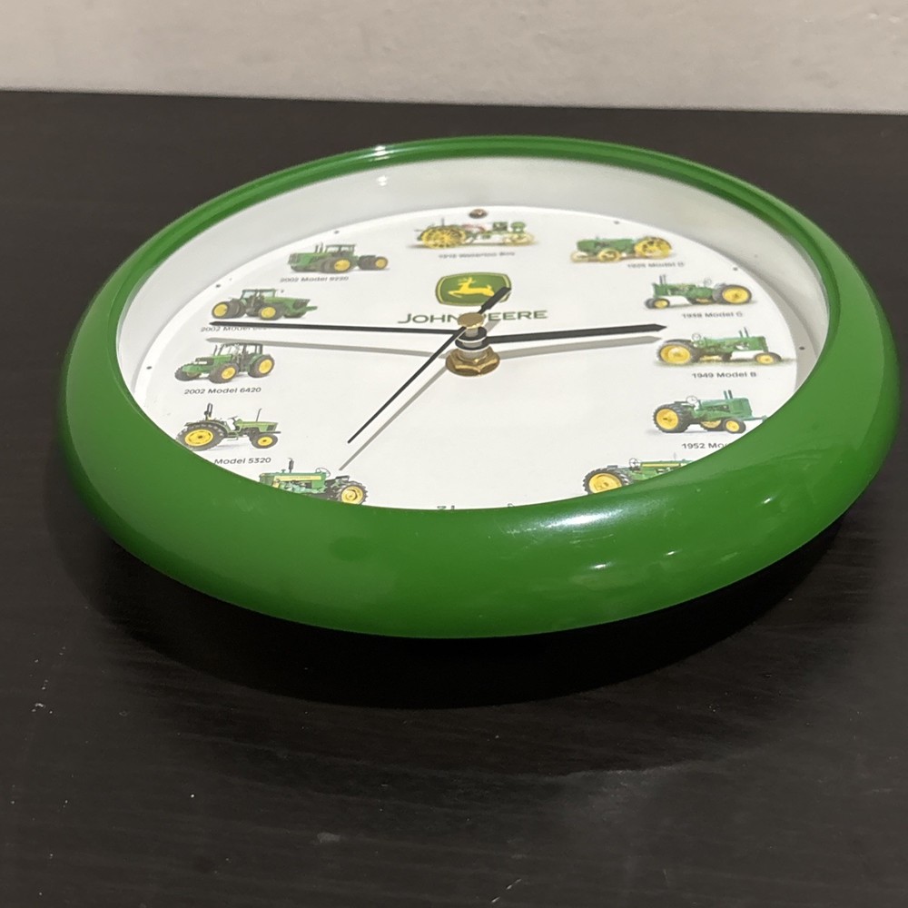 John Deere Tractor Clock Tractor Sounds Each Hour 8" Tested Keeps Time Works