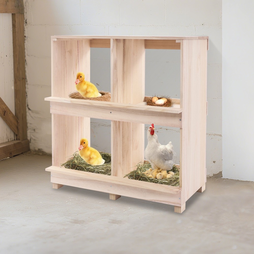 hicken Laying Boxes, 4 Hole Nesting Box for Chickens, 4 Compartment Nesting Box