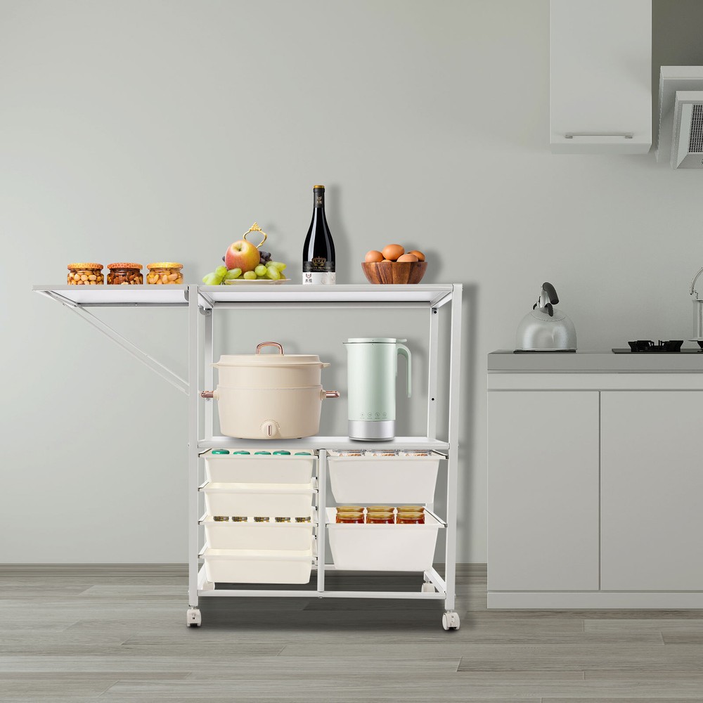 2-tier Storage Rack Organizer Shelf Freestanding Space Saver Storage Shelf White