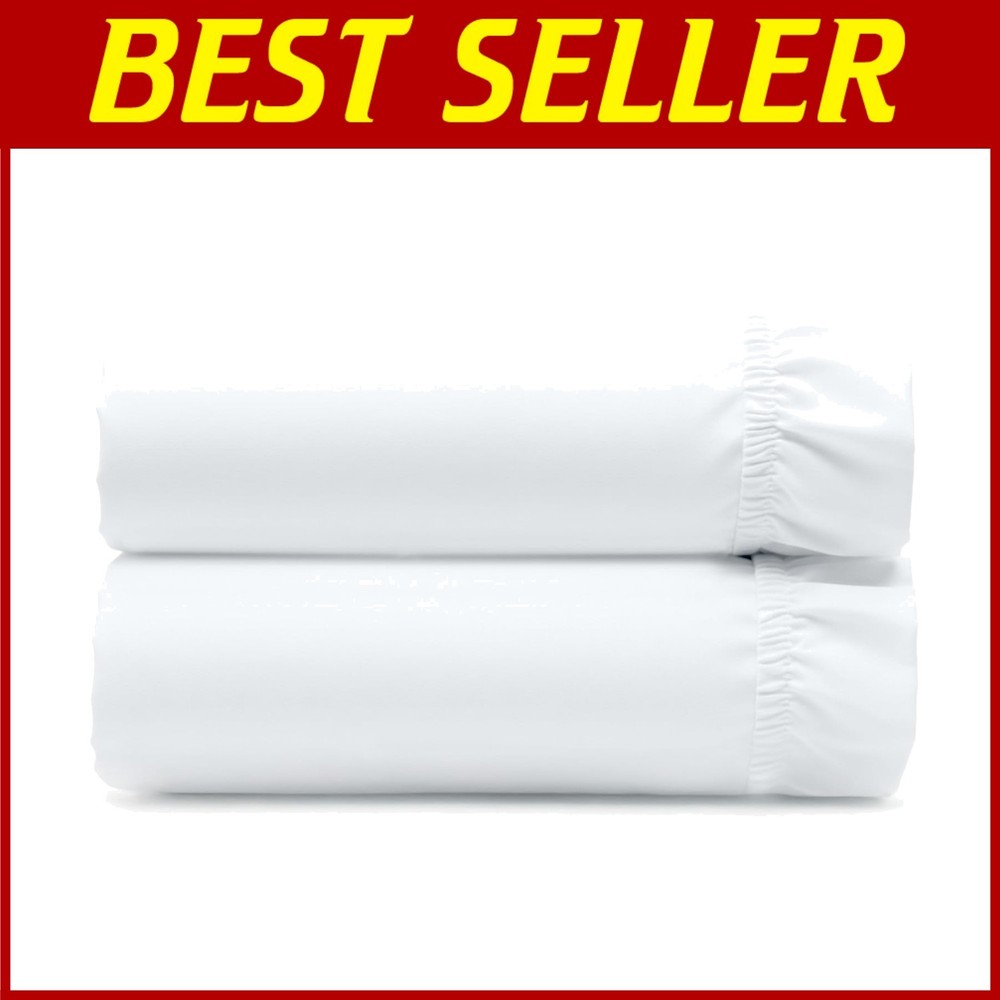 2-Pack Organic Cotton Twin Fitted Sheets - White