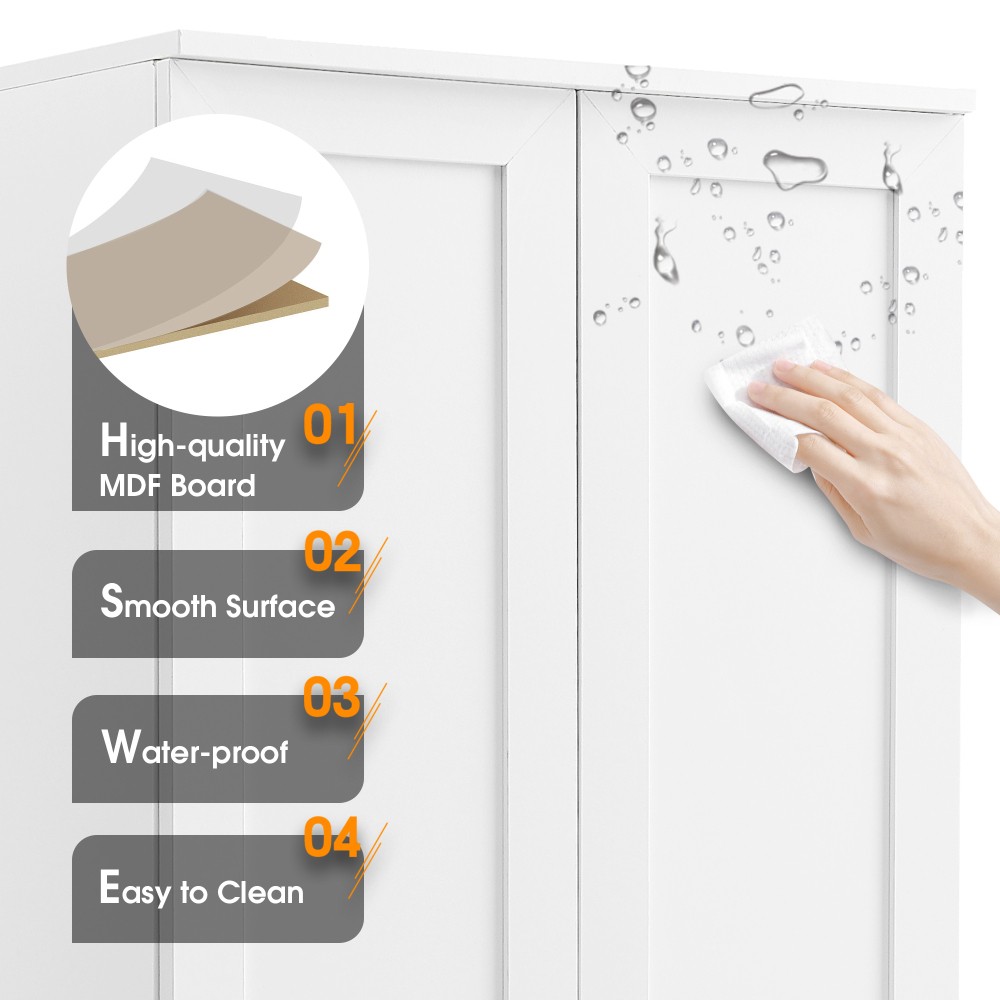 Storage Cabinet W Two Doors Adjustable Shelf