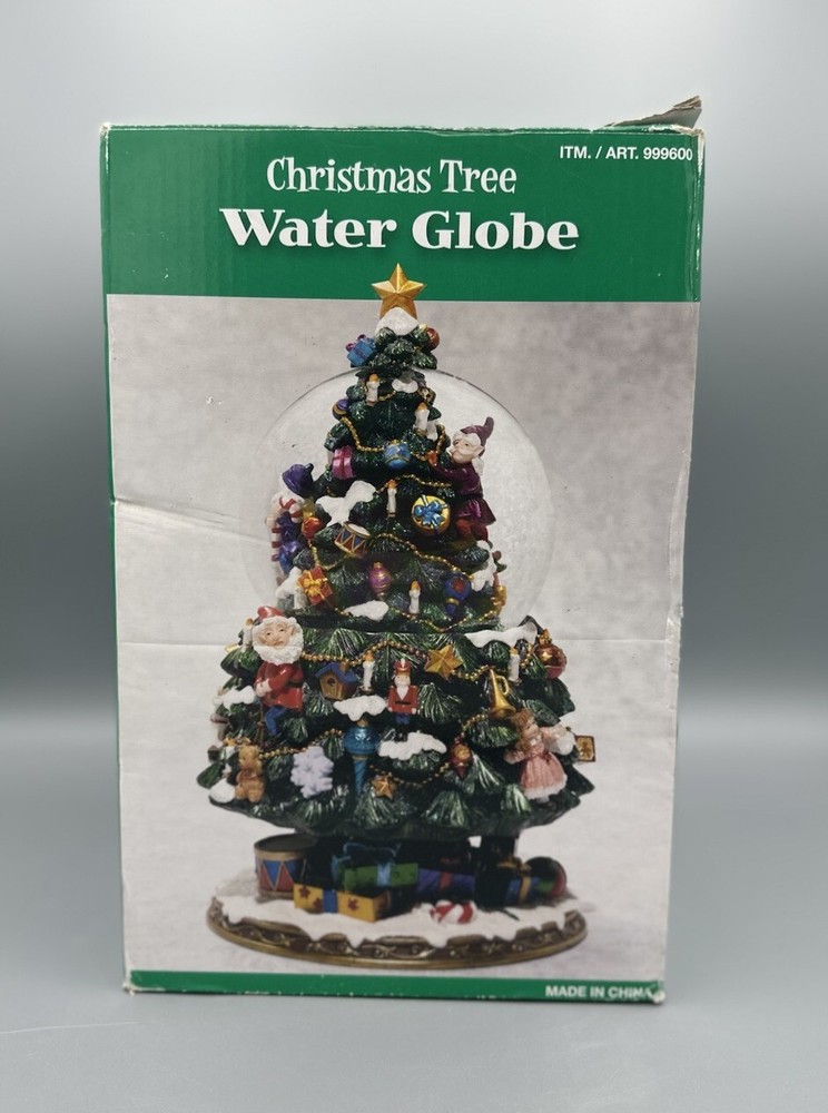 8.5” Rotating Christmas Tree Water Globe – Holiday Snow Globe