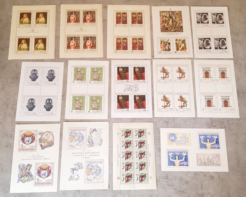 CEHOSLOVACIA  BEAUTIFUL LOT 29 SHEETS &MINIATURE SHEETS DIFFERENT TOPICS MNH