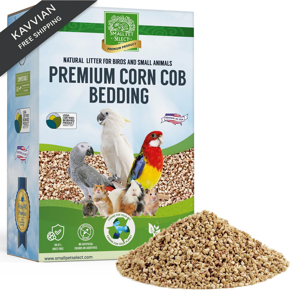 100% Natural Corn Cob Bedding for Pets - Small Pet Select 12lb, brown