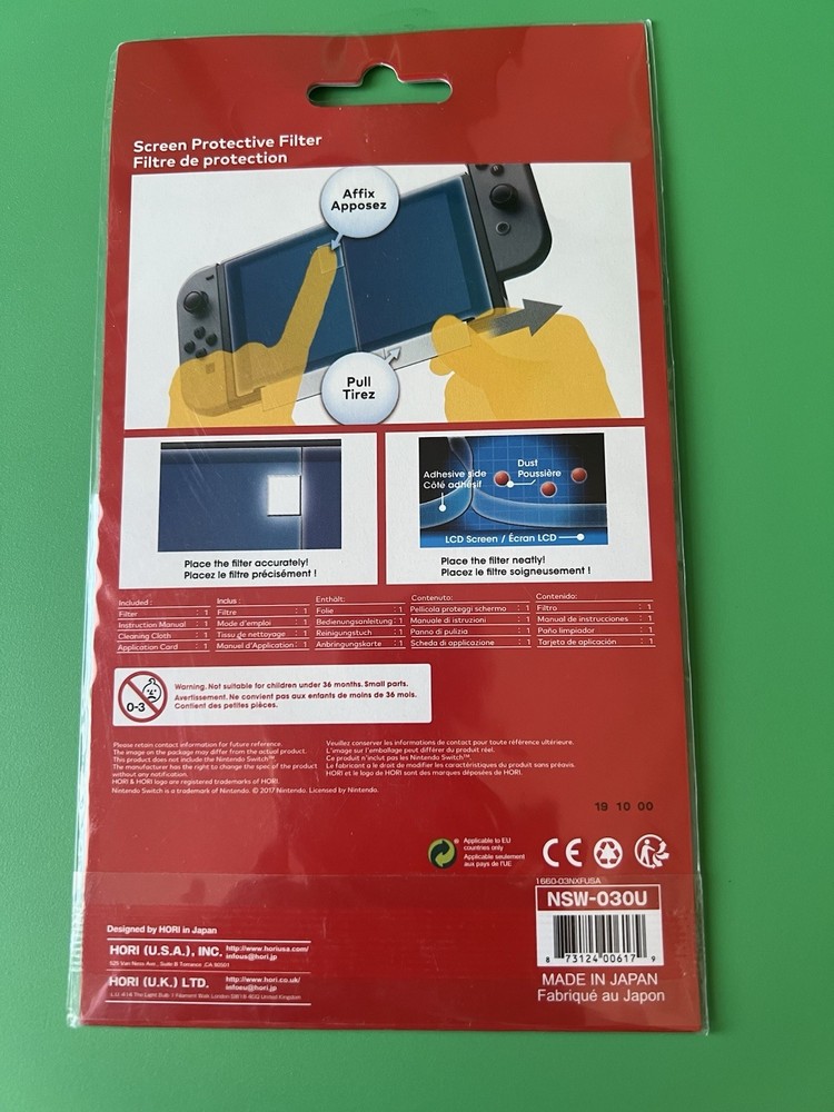 HORI Screen Protective Filter for Nintendo Switch Brand New