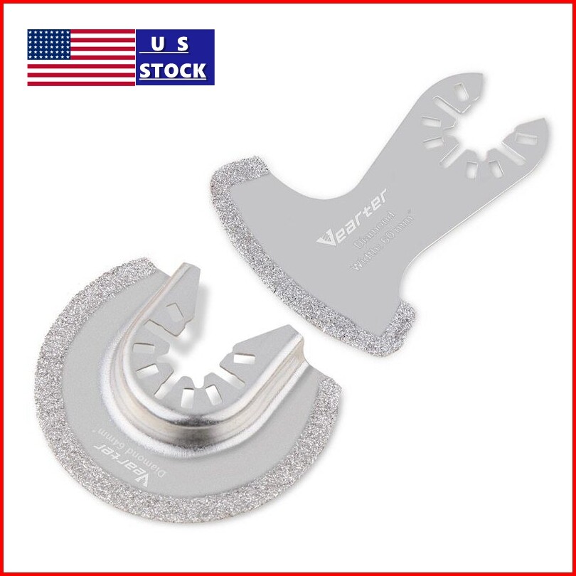 2PCS Diamond Oscillating Tool Blade Set Multi Tool Mortar Cutting Saw Blade