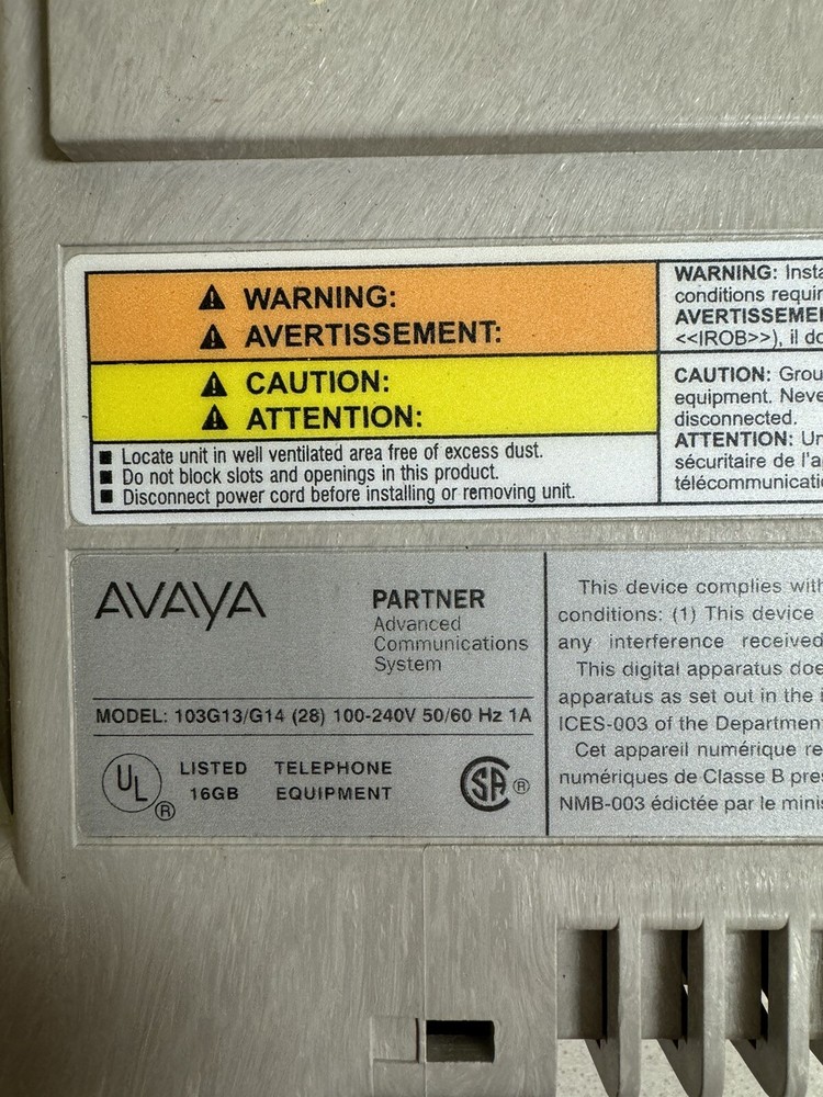 AVAYA PARTNER GROUP 103G13 PROCESSOR MODULE FOR ACS PHONE SYSTEM