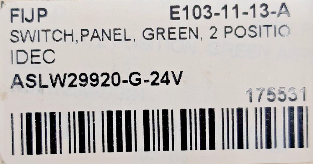 Idec ASLW29920-G-24V Selector Switch
